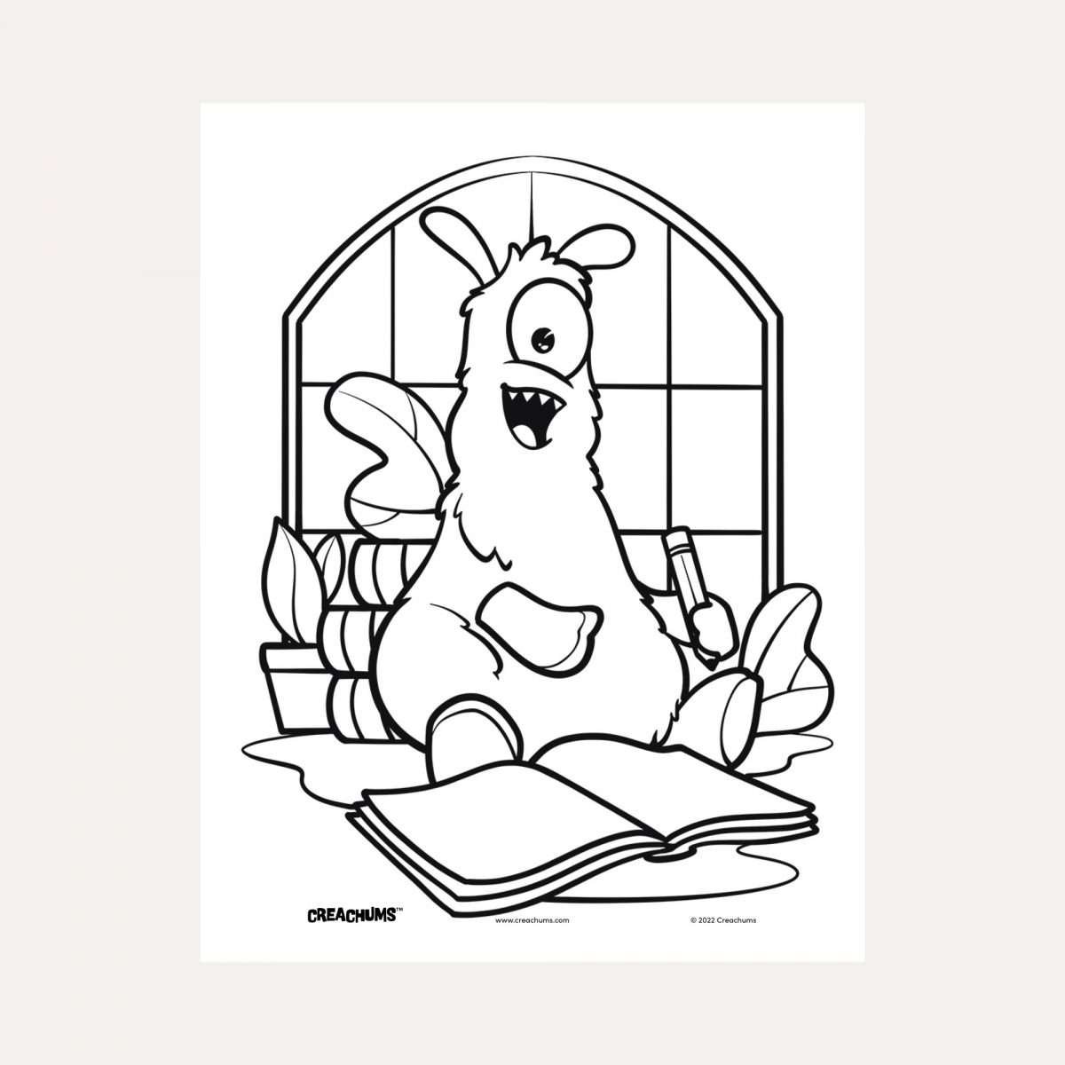 Creachums Lenny Reading Coloring Page